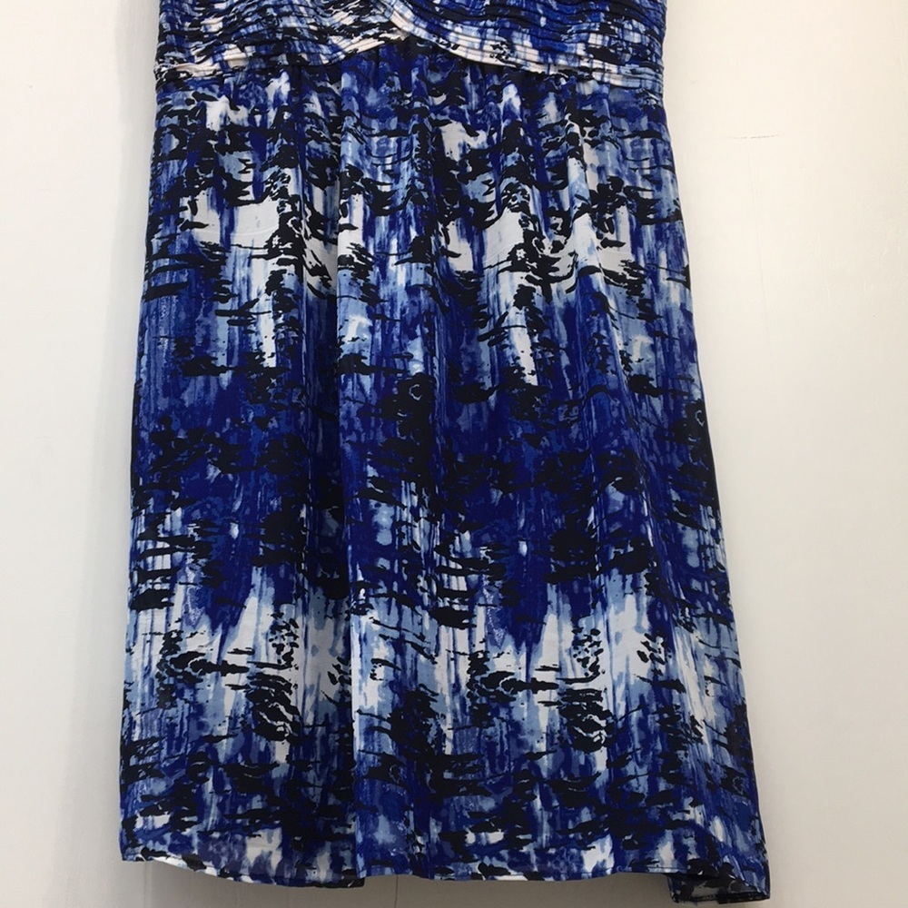 Bethany Strappy Sleeveless Midi Dress Blue and Black Abstract Pattern Size XXL - Picture 4 of 8